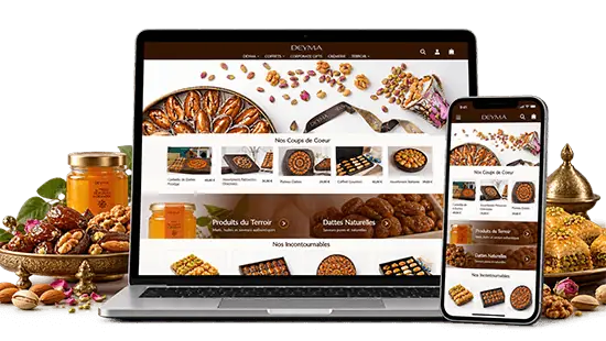 Site e-commerce Deyma sur ordinateur et mobile