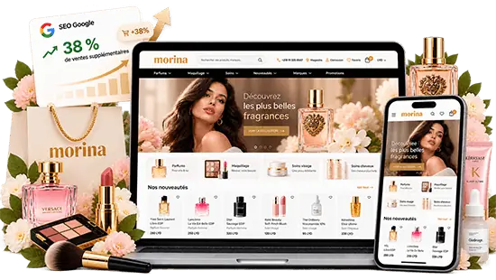 Site e-commerce Morina Shops et résultats du référencement Google